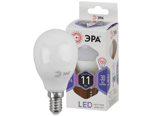 Лампочки LED E14 ЭРА LED P45-11W-860-E14